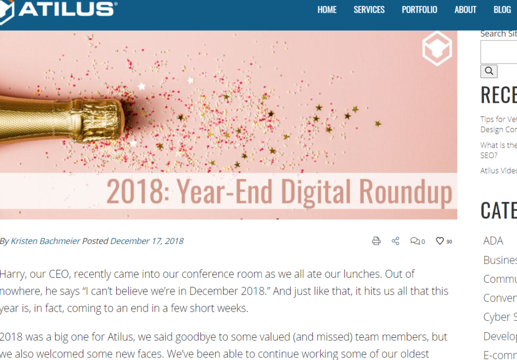 Digital marketing roundup. Example of a digital marketing roundup.